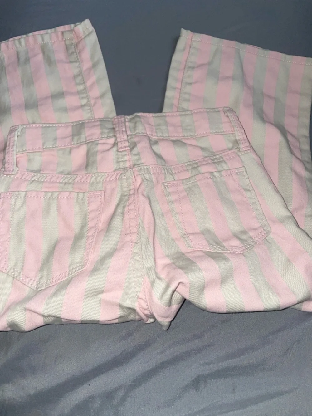 Old Navy Pink and White Striped Girls Jeans